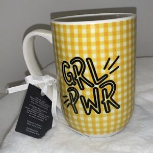 💛 🍀 NEW Bone China Girl Power Girl Pwr Mug Porcelain Fine NWT Coco & Lola